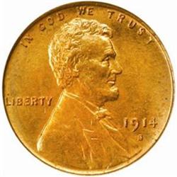 1914-S Lincoln Cent. MS64 RD (PCGS)
