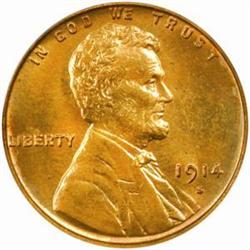 1914-S Lincoln Cent. MS64 RD (PCGS)