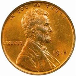 1915 Lincoln Cent. MS65 RB (PCGS)