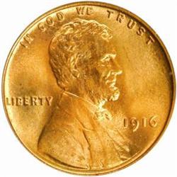 1916 Lincoln Cent. MS66 RD (PCGS)