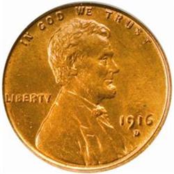 1916-D Lincoln Cent. MS65 RD (PCGS)