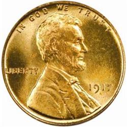 1917 Lincoln Cent. MS66 RD (PCGS)