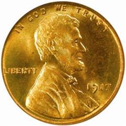 1917 Lincoln Cent. MS66 RD (PCGS)