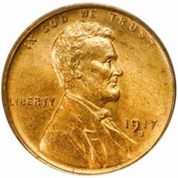 1917-S Lincoln Cent. MS65 RD (ICG)