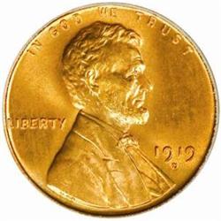 1919-D Lincoln Cent. MS66 RD (PCGS)