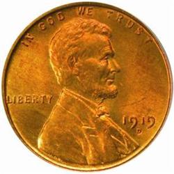 1919-D Lincoln Cent. MS65 RD (PCGS)