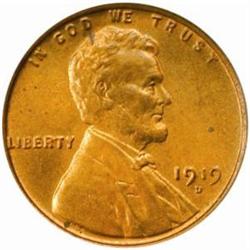 1919-D Lincoln Cent. MS64 RB (PCGS)