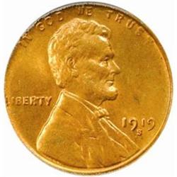 1919-S Lincoln Cent. MS65 RD (PCGS)
