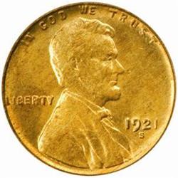 1921-S Lincoln Cent. MS64 RD (PCGS)