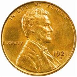 1921-S Lincoln Cent. MS64 RB (PCGS)