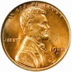 1922-D Lincoln Cent. MS65 RD (PCGS)