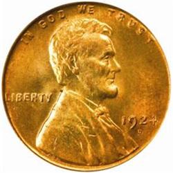 1924-D Lincoln Cent. MS65 RD (PCGS)