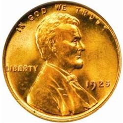 1925 Lincoln Cent. MS66 RD (PCGS)