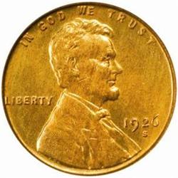 1926-S Lincoln Cent. MS64 RD (PCGS)