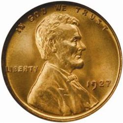 1927 Lincoln Cent. MS67 RD (NGC)