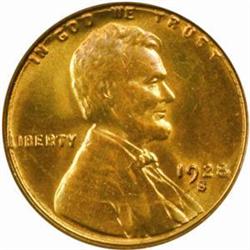 1928-S Lincoln Cent. MS64 RB (PCGS)
