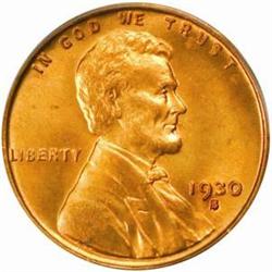 1930-S Lincoln Cent. MS66 RD (PCGS)
