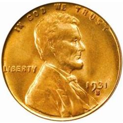 1931-S Lincoln Cent. MS66 RD (PCGS)