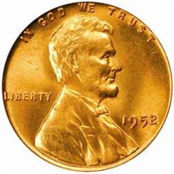 1952 Lincoln Cent. MS66 RD (PCGS)
