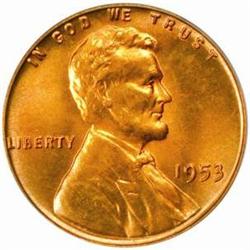 1953 Lincoln Cent. MS66 RD (PCGS)