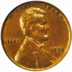 1955 Lincoln Cent. DDO. MS60 BN (ANACS)