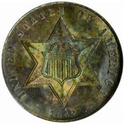 1862 Silver Three-Cent Piece. MS66 (NGC)
