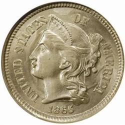 1865 5C Three-Cent Piece. MS65 (NGC)