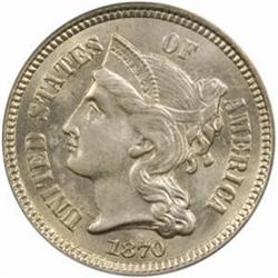 1870 5C Three-Cent Piece. MS65 (PCGS)