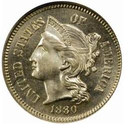 1880 5C Three-Cent Piece. PR64 (NGC)