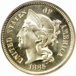 1885 5C Three-Cent Piece. PR66 (NGC) CAC
