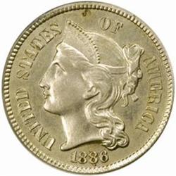 1886 5C Three-Cent Piece. PR64 (PCGS)