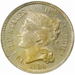 1886 5C Three-Cent Piece. PR64 (PCGS)