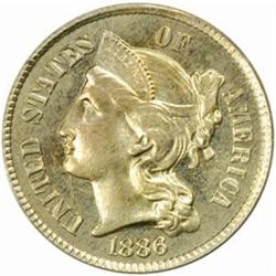 1886 5C Three-Cent Piece. PR64 (PCGS)