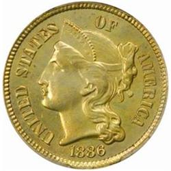 1886 5C Three-Cent Piece. PR64 (PCGS)