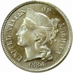 1886 5C Three-Cent Piece. PR64 (PCGS)