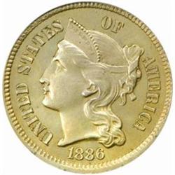 1886 5C Three-Cent Piece. PR63 (PCGS)