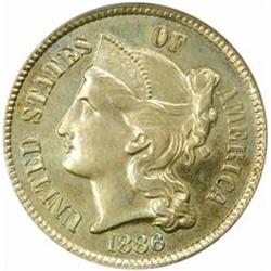 1886 5C Three-Cent Piece. PR61 (PCGS)