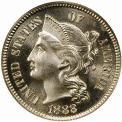 1888 5C Three-Cent Piece. PR66 (NGC)