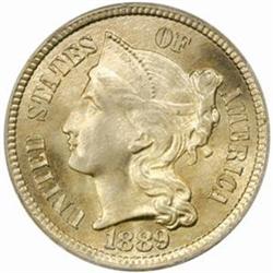 1889 5C Three-Cent Piece. MS65 (PCGS)
