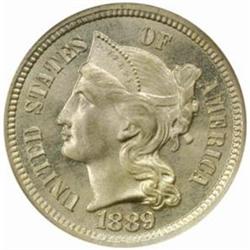 1889 5C Three-Cent Piece. MS65 (NGC)