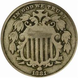 1881 Shield 5C. VF-20 (NGC)