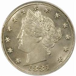 1884 Liberty 5C. MS64 (PCGS)