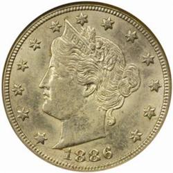 1886 Liberty 5C. MS62 (NGC)