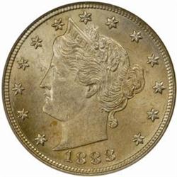 1888 Liberty 5C. MS64 (NGC)