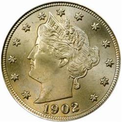 1902 Liberty 5C. MS65 (PCGS)