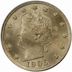 1905 Liberty 5C. MS65 (PCGS)