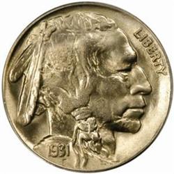 1931-S Buffalo 5C. MS66 (PCGS)