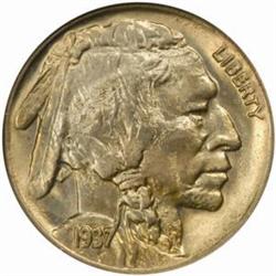 1937-D Buffalo 5C. FS-020.2. 3-Legged. MS66 (NGC)