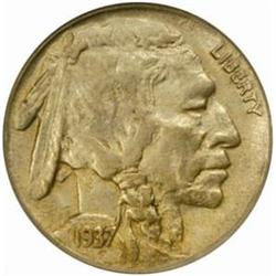 1937-D Buffalo 5C. FS-020.2. 3-Legged. AU55 (NGC)