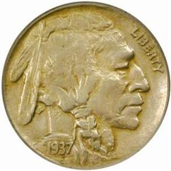 1937-D Buffalo 5C. 3-Legged. AU Details (NCS)